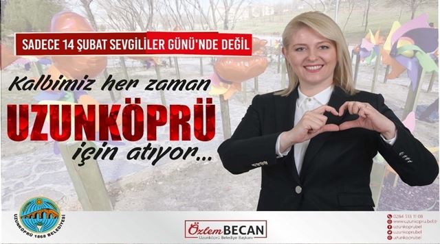 Uzunköprü Belediyesi’nden erken 14 Şubat kutlaması: “AŞKLA UZUNKÖPRÜ”